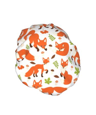 Cute Fox Waterproof Luxury Shower Cap for Women - Reusable Fashion Hat with Elastic - Ideal for Long, Short, Curly Hair (Color 10) - Buy Online on GoSupps.com