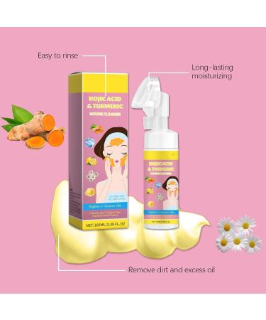 Kojic Acid And Turmeric Mousse Cleanser Turmeric Kojic Acid Cleanser Turmeric Facial Cleanser for face dark spots Kojic Acid And Turmeric Deep Cleaning Moisturizing For All Skin (1pc) - Buy Online on GoSupps.com