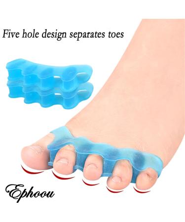 6 Pieces Gel Toe Separators - Bunion Corrector & Toe Alignment Spacers for Pain Relief | Blue - Buy Online on GoSupps.com