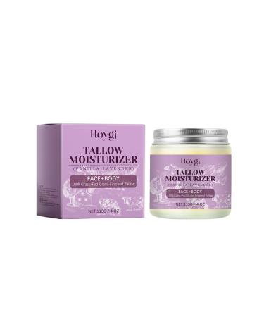 JOYVOIDX All-Over Tallow Cream for Face and Body Soothing Vanilla Lavender Scent 100% Grass-Fed Formula for Deep Moisture Repair Non-Greasy Fast Absorption 4 oz