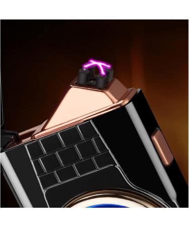 Double Arc Windproof Lighter Charging Display Metal Windproof Plasma Lighter Double Arc USB Lighter Men's Fashion Gift(Gray) Grey - Buy Online on GoSupps.com