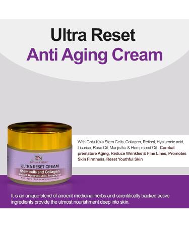 Ultra Reset Anti Aging Cream - Reduce Wrinkles & Fine Lines Boost Firmness & Elasticity with Gotu Kola Collagen Retinol & Hyaluronic Acid - Shop Internationally - Buy Online on GoSupps.com