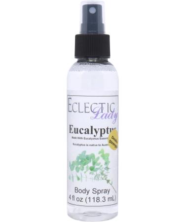 Eucalyptus Essential Oil Body Spray (Double Strength) 4 ounces Body Mist for Women with Clean Light & Gentle Fragrance Long Lasting Perfume with Comforting Scent for Men & Women Cologne with 4 Fluid Ounces (Double Strength)