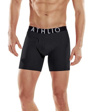 Athlio Men's Relaxed Stretch 6 Open-Fly Cool Dry Brief Mesh Underwear Trunk - Pack of 3 (Black/Blue/Sky, XL) - Buy Online on GoSupps.com