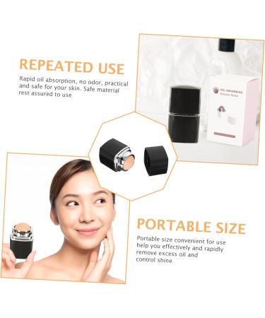 FOMIYES 1pc Facial Oil Absorbing Ball Facial Roller Face Makeup Oil- Absorbing Roller Oil-absorbing Tool 5x2.8cm Black - Buy Online on GoSupps.com