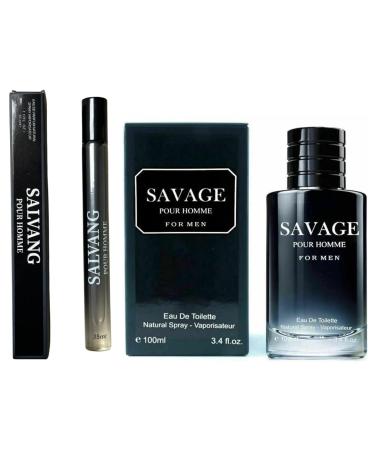 IS SALVANG (Travel Spray) + SAVAGE COLOGNE FOR MEN EAU DE TOILETTE 35ml/100ml Natural Spray Wonderful Gift Signature Scent Daytime and Casual Use (PACK OF 2) - Buy Online on GoSupps.com