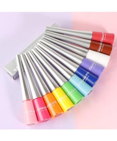 evpct 2Pcs White Black Liquid Eyeliner Set - Waterproof Colored Eye Liners for Women | Eyeliner Stamps Shapes for Eyes - Delineador de ojos contra el agua | Delineadores de colores blanco para ojos - Buy Online on GoSupps.com