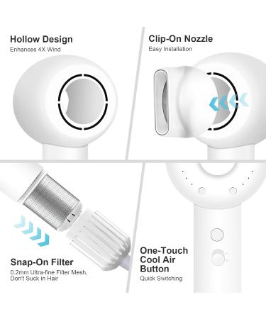 High Speed Hair Dryer - 160 000 RPM Brushless Motor 500 Million Negative Ions Lightweight & Low Noise Travel Blow Dryer in Ivory White - Buy Online on GoSupps.com