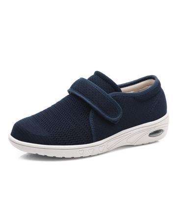 Yytcsjz Diabetic Shoes for Elderly Man Width Arthritis Edema Adjustable Closure Toe Swollen Feet Shoe Comfortable and Lightweight Give It to Parents Gift (Color : Blue Foot Length : 22.5CM) 22.5CM Blue
