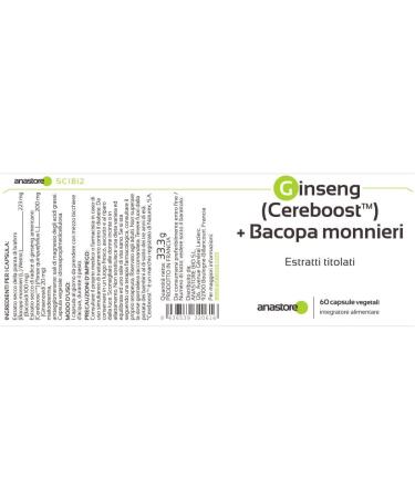 Ginseng Cereboost & Bacopa Monnieri Capsules | Enhance Memory Concentration & Cognitive Performance | 423 mg | International Shipping Available - Buy Online on GoSupps.com