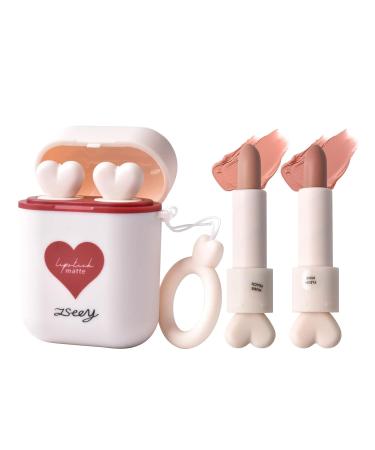 ICE LOVE Silky Mist Matte Lipstick Set - Long Wear Waterproof Velvet Lipstick & Lip Gloss for Women (2pcs) - Non-Stick Cup Makeup - Buy Online on GoSupps.com