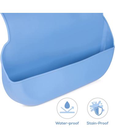 Clever at Home Adult Bibs - Silicone Bibs for Elderly Men and Women in Blue and Gray - Buy Online on GoSupps.com