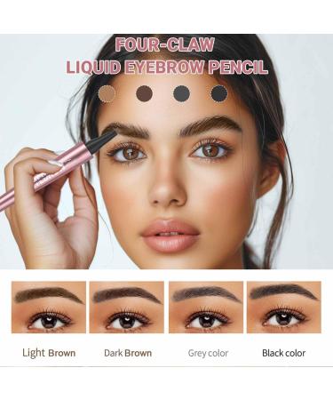 3D Microblading Eyebrow Tattoo Pencil 4 Fork Tip New Waterproof & Long Lasting Brow Pencil Fine Stroke Eyebrow Pencil for Natural Makeup (Grey) - Buy Online on GoSupps.com