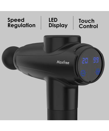 Maxfree Massage Gun for Neck & Back - Deep Tissue Percussion Muscle Massager for Athletes - EM-12 (Black) - Buy Online on GoSupps.com