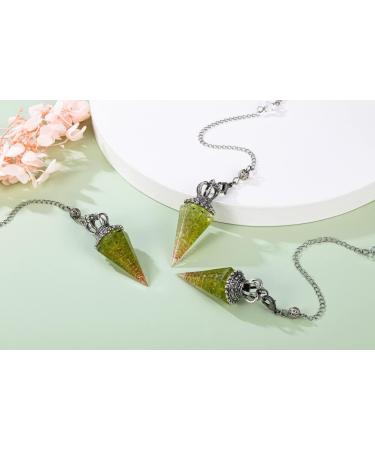 JOVIVI Peridot Crystal Pendulum for Dowsing, Healing & Meditation - Green Quartz Gemstone Pendant for Reiki & Witchcraft - Buy Online on GoSupps.com