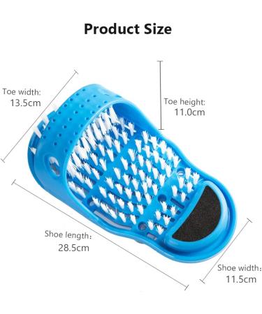 Meidong Shower Foot Scrubber with Dead Skin Remover File | Feet Cleaner for Shower Floor | Suction Cups | 1PCS Blue - Buy Online on GoSupps.com