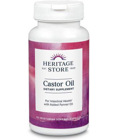 Heritage Store Castor Oil 725 mg 60 Veggie Liquid Caps