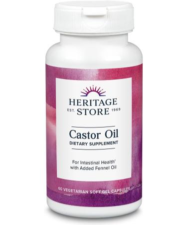 Heritage Store Castor Oil 725 mg 60 Veggie Liquid Caps - Buy Online on GoSupps.com