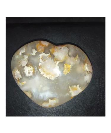 Natural Crystal 1pc 250-300g Cherry Blossom Agate Heart Natural Stones and Minerals Quartz Crystals Spiritual as Gift Power Stone Crystal HOMEZHOU