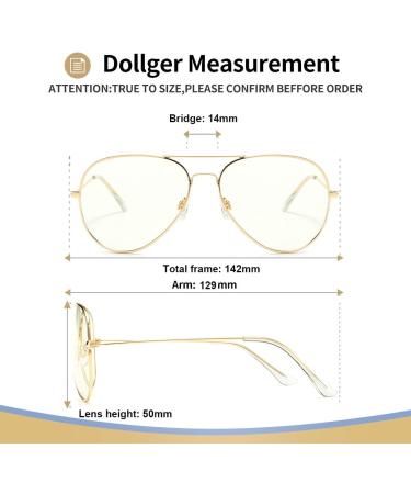 Dollger Blue Light Blocking Glasses Computer Glasses Anti Fatigue Eyeglasses Vintage Metal Frame Game Glasses for Women Men Gold - Buy Online on GoSupps.com