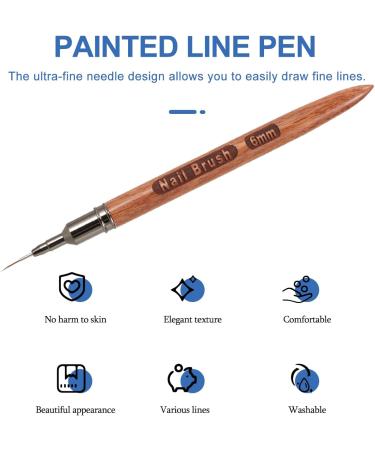 Beavorty Nail Art Liner Brush 6mm Nail Gel Polish Painting Brush Thin Nail Art Dotting Drawing Pen Manicure Tool Accessories - Buy Online on GoSupps.com