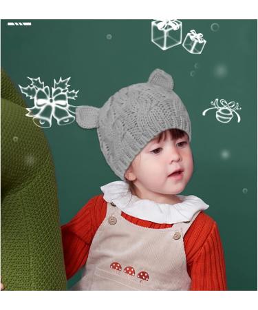 XYIYI Newborn Baby Winter Beanie Hat & Mitten Set for Boys Girls 6-18 Months - Grey - Buy Online on GoSupps.com
