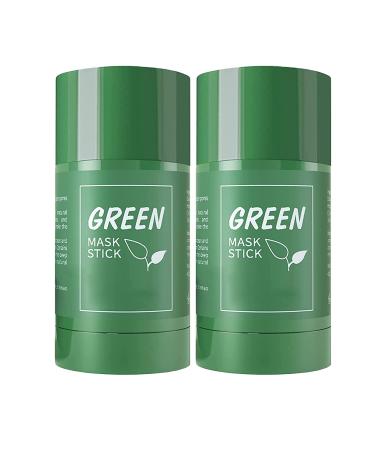 Green Tea Mask Stick 2 Packs Blackhead Remover Deep Pore Cleansing Green Clay Mask For Face Moisturizing Purifying Reduce Blackheads for All Skin Types