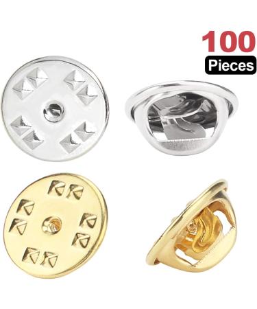 100PCS Metal Locking Pin Backs - Lapel Pin Clutch Back - Butterfly Clutch for Badge Holder - Buy Online on GoSupps.com