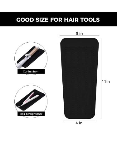 AOKLANT 2 Pack Heat Resistant Silicon Mat Pouch for Curling Iron & Hair Styling Tools - Black (2 Pack) - Buy Online on GoSupps.com