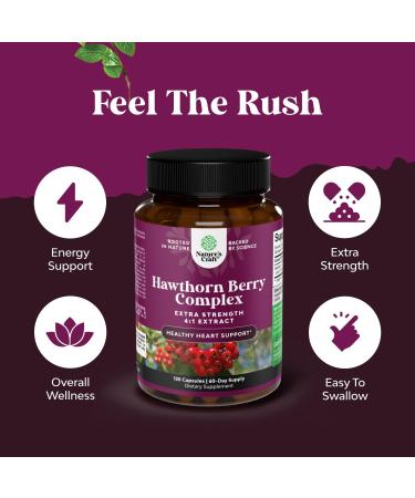 Bundle of High Strength Hawthorn Berry Capsules with Leaf & Flower Extract 4:1 for Healthy Heart & Digestion and Pure Magnesium Glycinate Supplement 400mg Per Serving - Mood Sleep & Relaxation Support - Buy Online on GoSupps.com