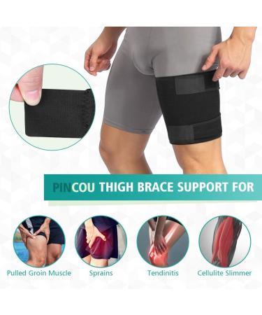 Thigh Brace Support PINCOU 1 Neoprene Thigh Wrap Hamstring Compression Sleeves Adjustable Thigh Upper Leg Comp - Buy Online on GoSupps.com