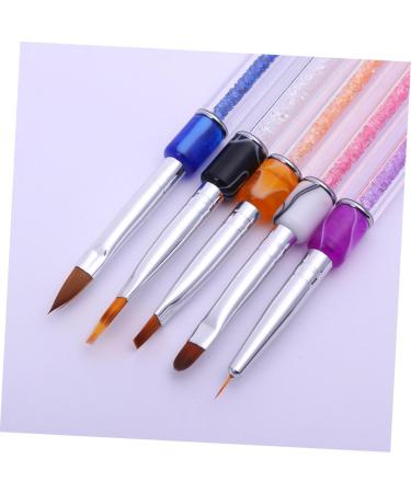minkissy Dual Brush Pens Flat Brush Pen Nail Brush Pen False Tip Builder Brush Manicure Gel Purple medium Purple - Buy Online on GoSupps.com