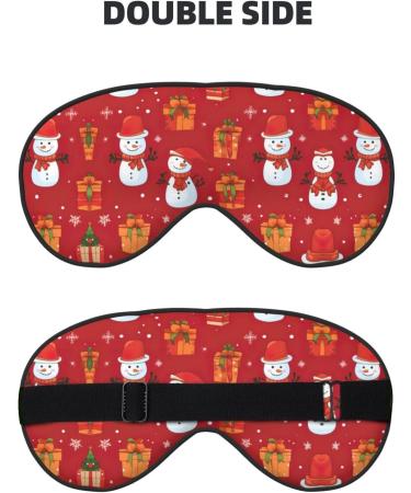 Xmas Gift Snowman Print Sleep Eye Mask | Soft Unisex Eye Shade for Travel Yoga & Shift Work - Buy Online on GoSupps.com