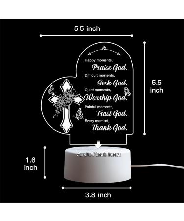 Engraved Christian Night Light - Inspirational Praying Words Gifts for Women | Religious Baptism & Christmas Gift - Buy Online on GoSupps.com