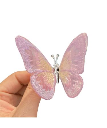 Little Girls Moveable Butterfly Hair Side Clip Kids Mesh Hair Barrettes Korean-Style Hair Clip Cute Hair Accessories Hair