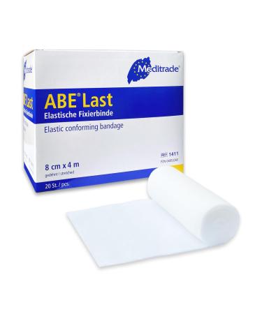 Gauze bandages 8cm x 4m - 20 pieces Elastic bandage Fixation bandage - Latex-free dressing material - elastic bandage with 135% stretchability