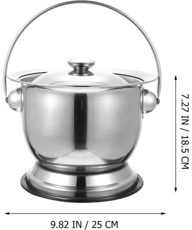 Stainless Steel Chamber Pot with Lid - Portable Urine Potty for Elderly, Adults, Kids - Bedside & Travel Spittoon Bucket - Buy Online on GoSupps.com