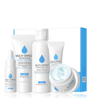 Hyaluronic Acid Skin Care Set Multi-Effect Moisturizing Skincare Set Skin Care Routine Kit For Women With Serum Cleanser Toner Eye Cream Face Cream Face Moisturizer Facial Kit