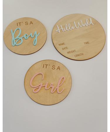 Shop 3D Acrylic Baby Announcement Signs - Gender Reveal & Nursery Decor - 'Its a Boy' & 'Its a Girl' Wooden Signs - Perfect New Mom Gifts & Photo Props - Buy Online on GoSupps.com