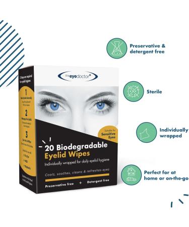 200 Count Eye Doctor Biodegradable Eyelid Wipes for Sensitive Eyes - Dry Eyes, Blepharitis & MGD Relief - Preservative Free - Buy Online on GoSupps.com