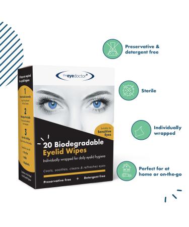 Eye Doctor Eyelid Wipes - 40 Single Use Lid Wipes for Sensitive Eyes - Detergent & Preservative Free - 40 Count - Buy Online on GoSupps.com