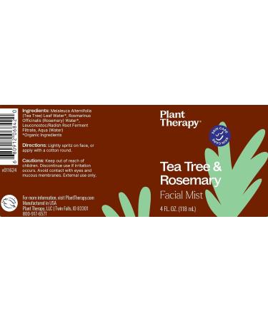 Buy Plant Therapy Tea Tree & Rosemary Facial Mist 4 oz | Hydrates & Soothes Skin - Minimize Redness & Irritation | International Shipping Available - Buy Online on GoSupps.com