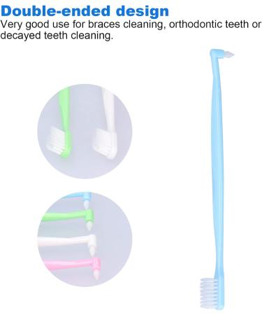 ZJchao Toothbrush Set - 4pcs Double Ended Interspace Brushes for Braces & Detail Cleaning - Soft Manual Toothbrush for Teeth Care - Buy Online on GoSupps.com