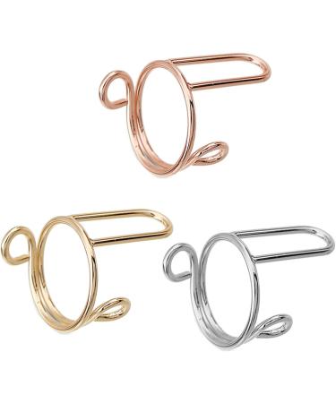 Cherjoury 10 Pack Adjustable Finger Nail Art Finger Rings Women Girl Jewelry Nail Rings Adjustable Fingertip Rings Copper Material Silver - Buy Online on GoSupps.com