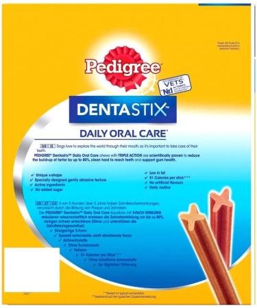 Pedigree DentaStix Daily Dental Chews Small Dog 5-10kg 105 Sticks - Buy Online on GoSupps.com