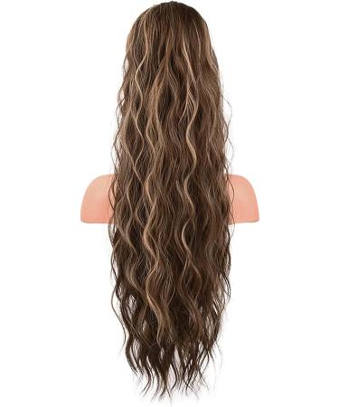 19.68 Inch Ponytail Extension Human Hair Ponytail Wave Drawstring Pony Hair Extension Synthetic Pony Tail Hair Pieces for Women Long Wavy Soft Natural Pony Tails Extensions Brown - Buy Online on GoSupps.com