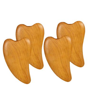 Healeeved 4 pieces tablets scratch guasha board massage facial tool scrapes for the face Guasha massage board scratch massage from heart shape wooden spa scratch from