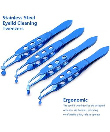 Dajidafu Stainless Steel Eyelid Tweezers Non-Slip Handheld Eye Lid Cleaning Clips Clamps Facial Beauty Devices Salon Accessories Large Round Tip - Buy Online on GoSupps.com