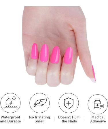 Pink Semi Cured Gel Nail Strips - 20Pcs French Manicure Stickers for Long Lasting Results - Buy Online on GoSupps.com