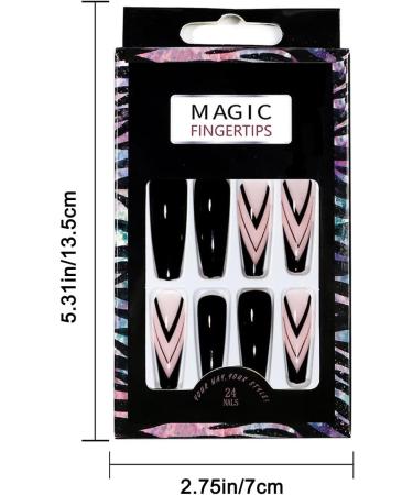 Coffin Nails - Long Ballerina Nails Fake | Pre-Shape Gel Glossy Coffin Nail Tips for Full False Nails Home Nail Salon - Buy Online on GoSupps.com